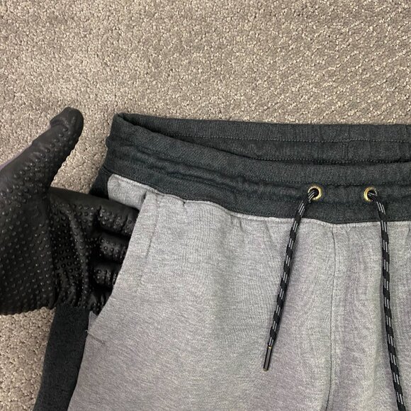 Nike Air Fleece Joggers Sweatpants Men's Large Gray Black Sportswear AQ7257 091 - Picture 4 of 15